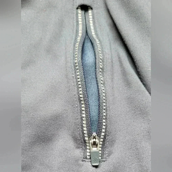 Athleta Grey Workout Athletic Zip Hoodie Jacket With Back Pocket Size Medium - Picture 5 of 16